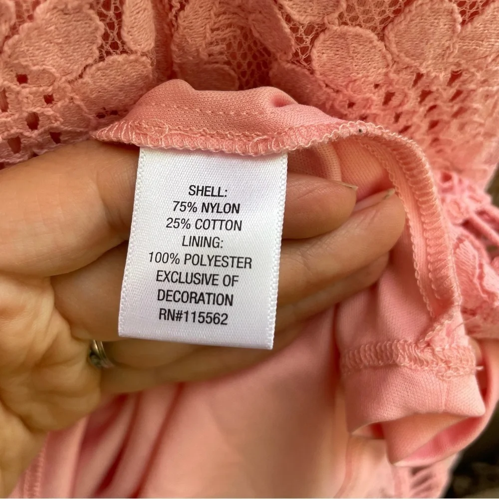 DISNEY Girls Pink Floral Lace Ruffle Mini Dress Beauty Beast Size Large - Picture 9 of 12